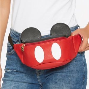 Loungefly Disney Mickey Mouse Suit Ears Faux Leather Travel Fanny Pack Bum Bag